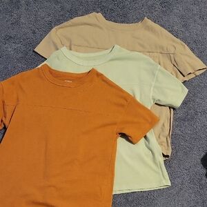 Cat & Jack Short Sleeve Tees - Rust, Mint, Beige